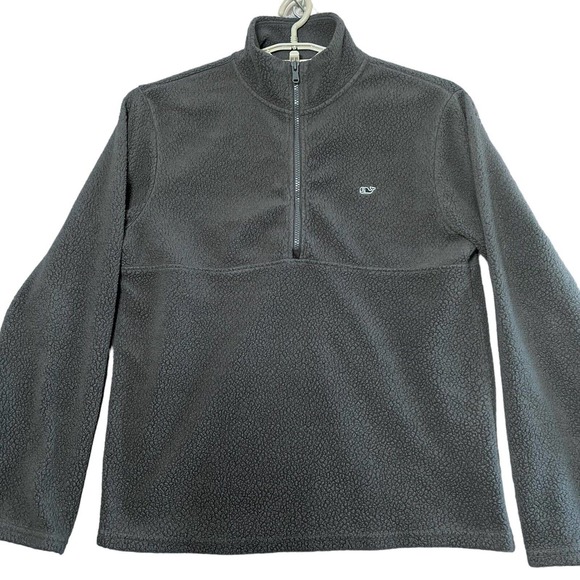 Vineyard Vines Other - Vineyard Vines Sweater‎ Mens Medium Deep Pile Gray Sherpa Pullover